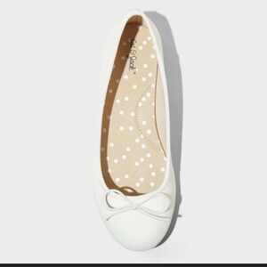 Champion Beige and White Polka Dot Flats
